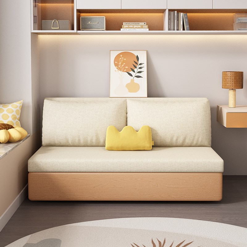 实木沙发床折叠两用小户型客厅多功能家用可伸N缩双人2024网红新