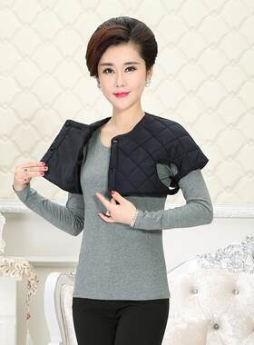 羽绒护肩颈椎坎肩护背保暖防寒后背小背心加厚加绒睡觉女秋冬的