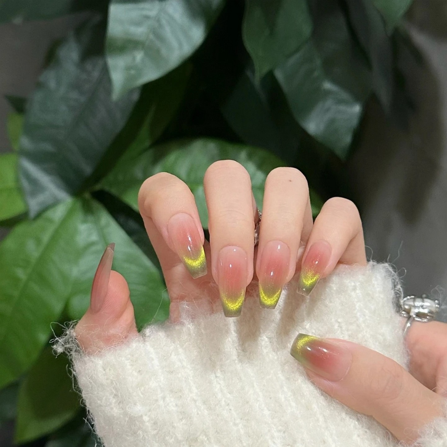【流萤】渐变腮红猫眼手工美甲穿戴甲春夏新款温柔气质显白指甲贴