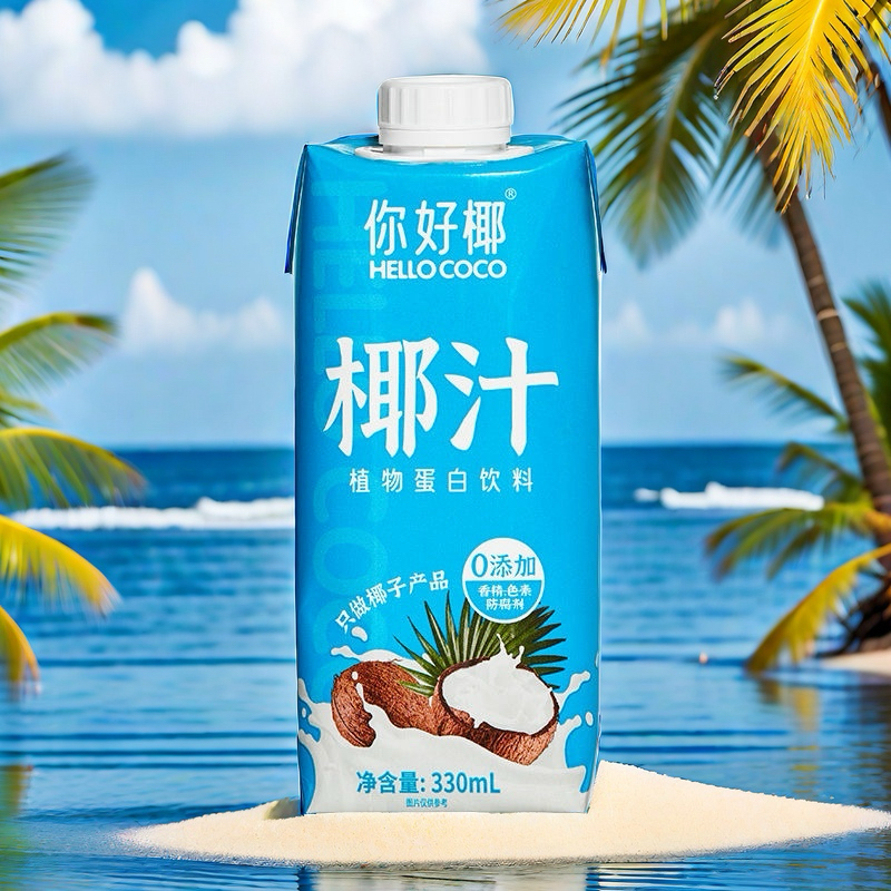 你好椰椰汁330ml瓶装生榨椰子汁