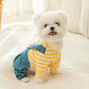 泰迪比熊博美小型幼犬宠物猫咪背带裤 小狗狗衣服四脚秋冬款 可牵引