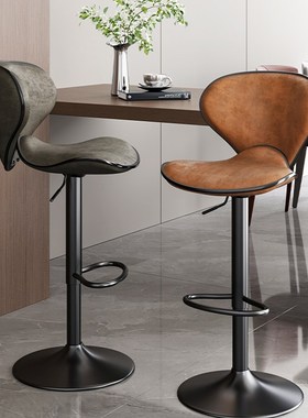 速发吧台椅复升轻奢家用岛台餐吧茶吧靠背古降约椅凳子简座椅子