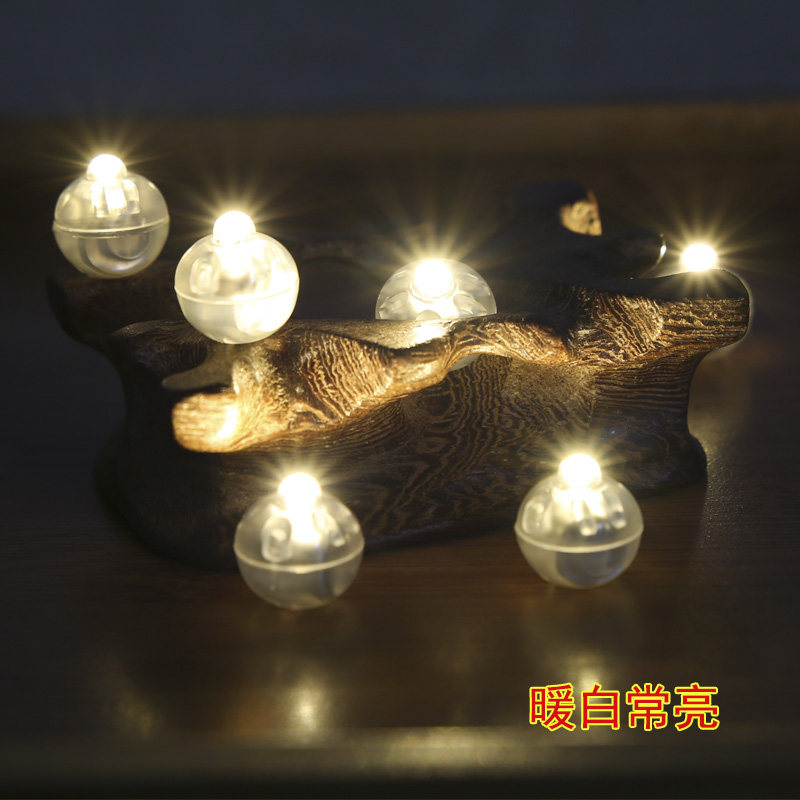 速发扣饰手工灯黄色暖白灯迷你小圆型圣诞纽装模球展示