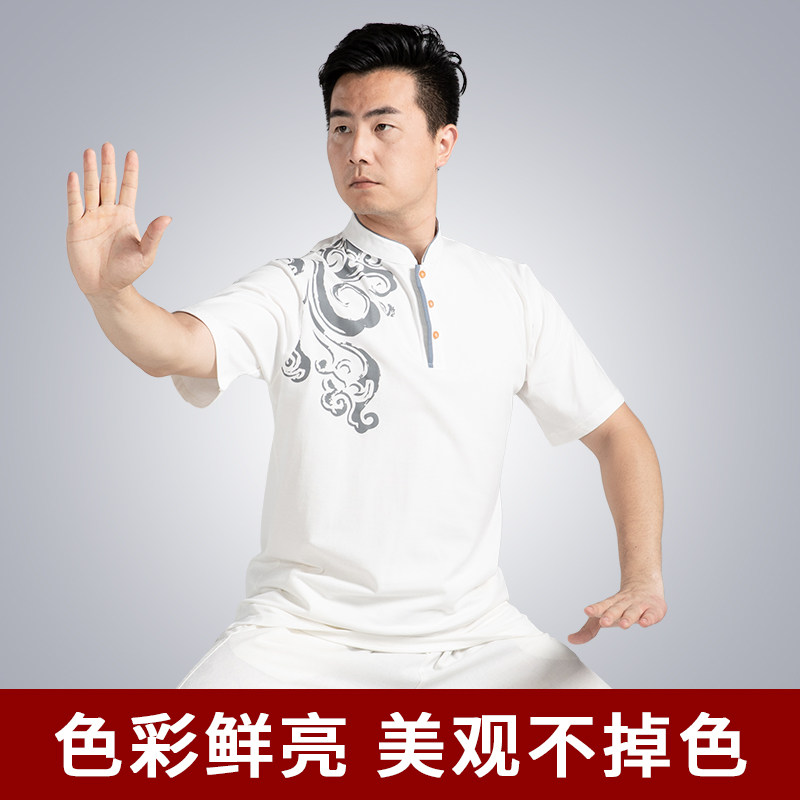 速发追风太极服夏季棉t恤文化衫半袖武术太极拳表演练功服