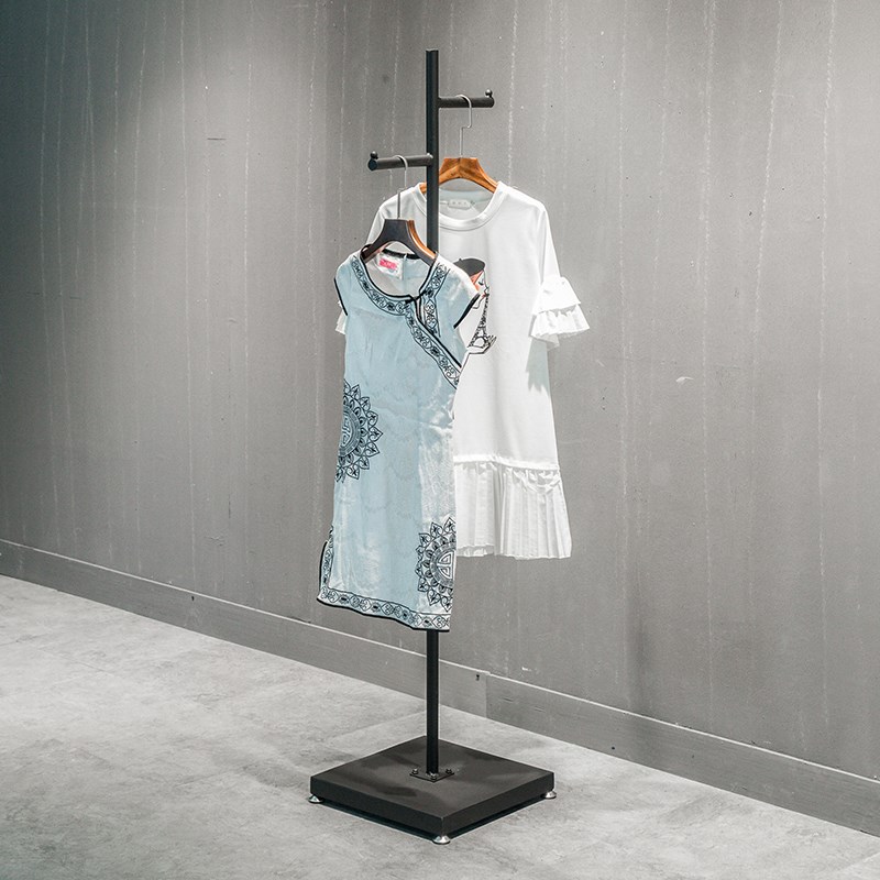 速发服装店正挂架衣地式单杆落服男装货架子铁艺架装展示架橱窗衣