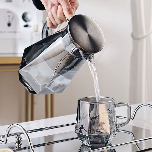 速发耐高温玻璃杯套装家用喝厅待客水杯带把茶杯庭家客水泡茶极凯