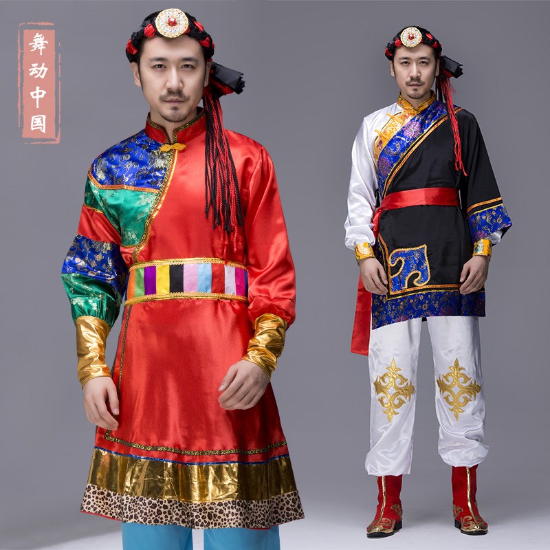 速发蒙古服装男蒙族舞袍服草饰摔跤筷子舞蒙古蹈服原少数民族表演