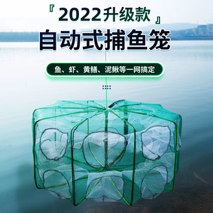 速发折叠虾黄捕鱼抓只进不出笼鳝龙虾网笼捕虾网螃蟹笼扑神器