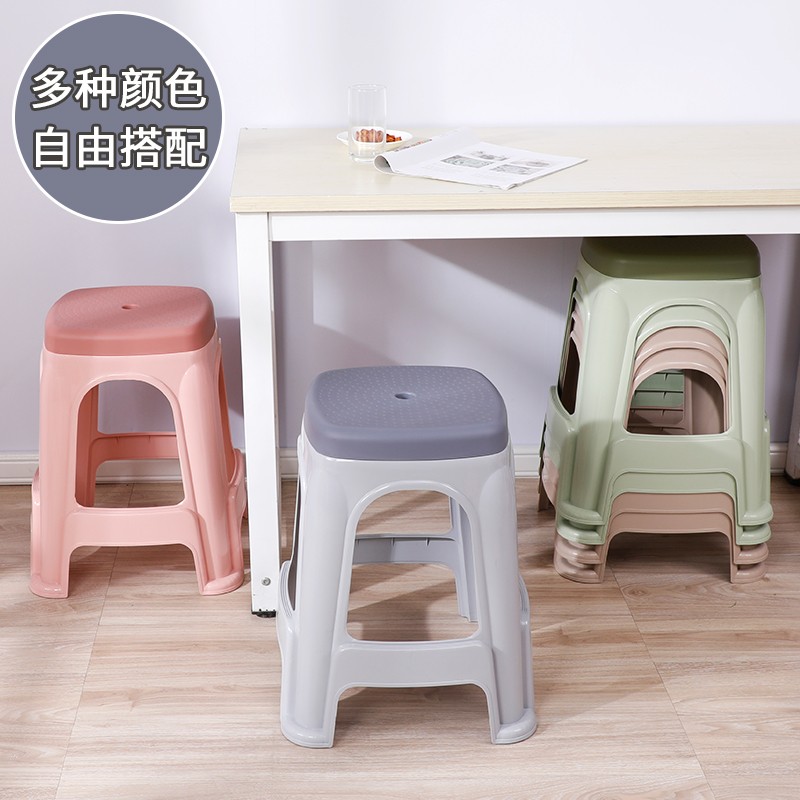 速发塑料小凳子家厅凳子客用高桌凳餐板小椅子经济型胶登子矮凳方