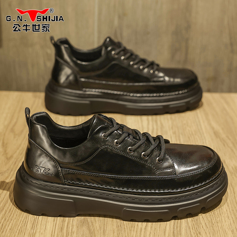 公牛世家英伦风休闲皮鞋