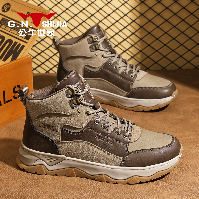 公牛世家高帮休闲百搭马丁靴