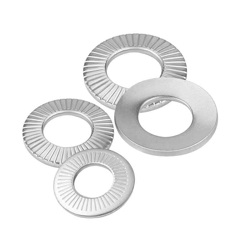 304不锈钢碟型防滑垫圈鞍型锁紧防松带齿单面防震垫片M5M6M12M14