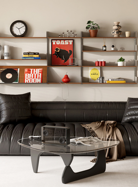 TOYA中古风轨道壁挂置物架铝型材架子家庭收纳系统多层可调节书架