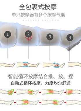 冀荣老人气动腿部按摩器全自动揉捏脚按摩仪空气波压力理疗足疗机