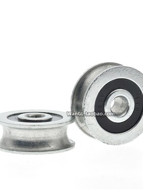 金属槽轮U槽轮滚动轮镀锌铁轮r4弧度槽8mm钢丝绳过线吊轮6*28*10