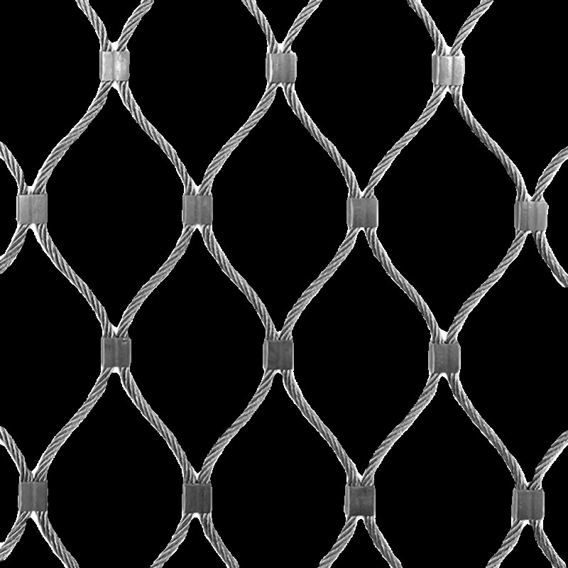 304不锈钢丝绳网编织卡扣高空动物园防护网天井防坠网楼梯安