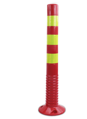 TPU警示柱橡胶柱75CM弹力柱路障锥道路PU标志柱反光隔离桩防撞柱