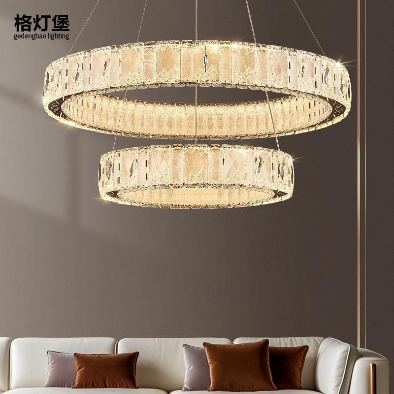 轻奢水晶客厅吊灯大厅主灯现代简约高端大气卧室餐厅新款中山灯具
