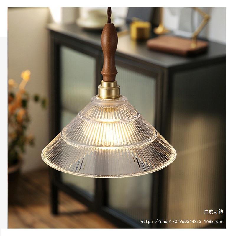 vintage北欧简约餐厅吧台创意床头小吊灯 日式美式复古全铜吊灯