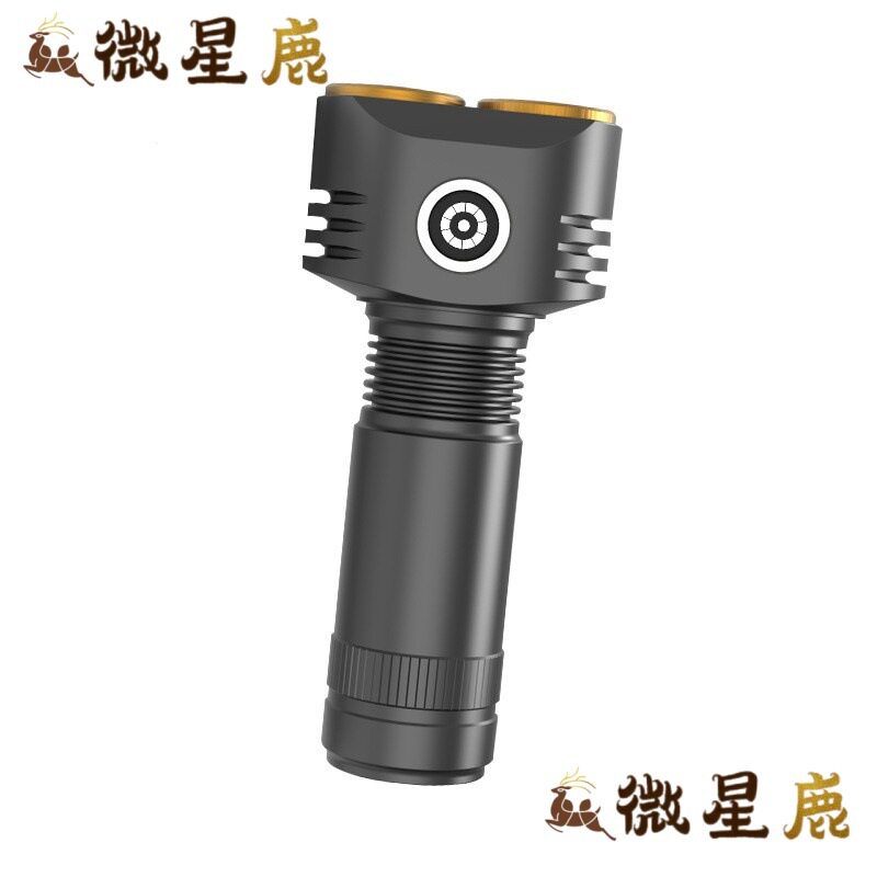 跨境爆款强光超亮家用充电户外夜骑便携LED远射手电六灯芯手电筒