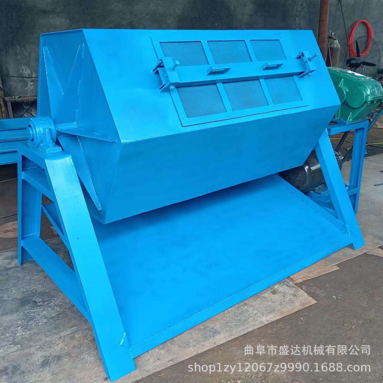 双开口自动化出料六角滚筒除锈机木制品去倒角毛刺抛光机