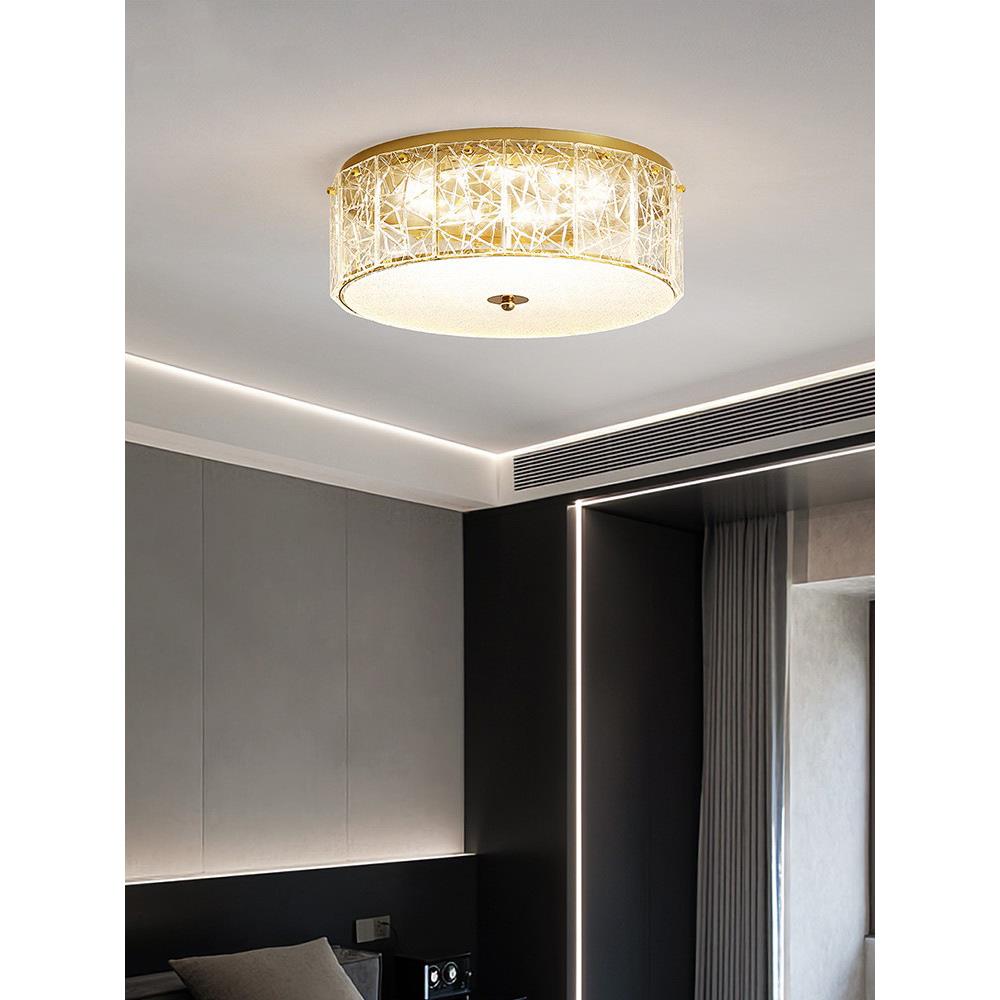 卧室灯led轻奢水晶主卧吸顶灯现代简约房间圆形设计家用灯具