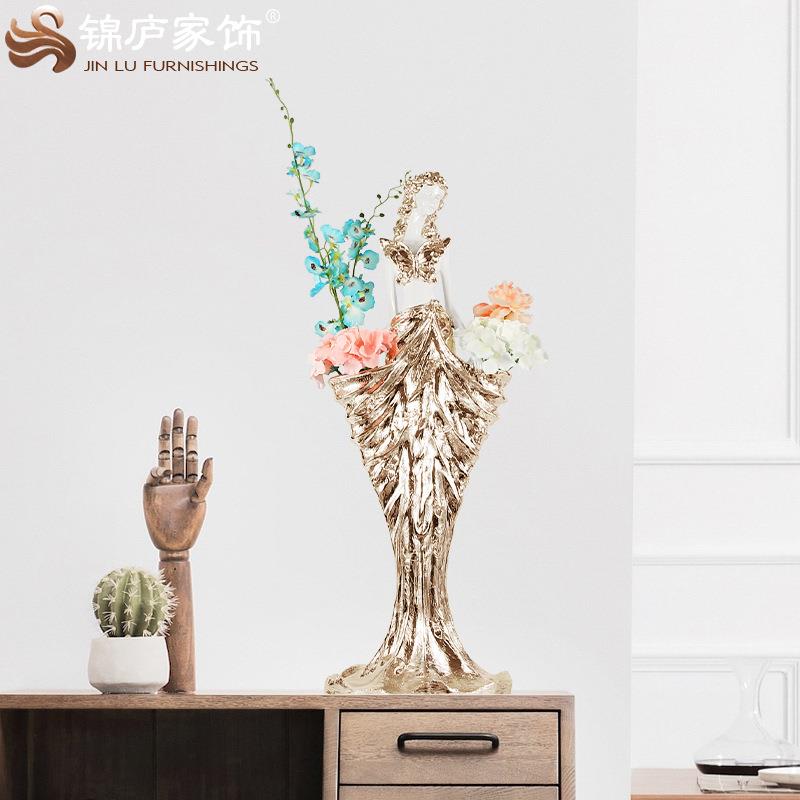 酒店前台摆设人物美女花瓶摆件装饰客厅餐厅电视柜橱窗摆设艺术品