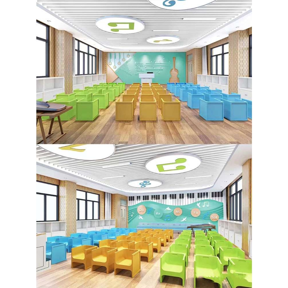 幼儿园格栅专用吸顶灯门厅过道走廊圆吊灯音乐厅5000k护眼造型灯