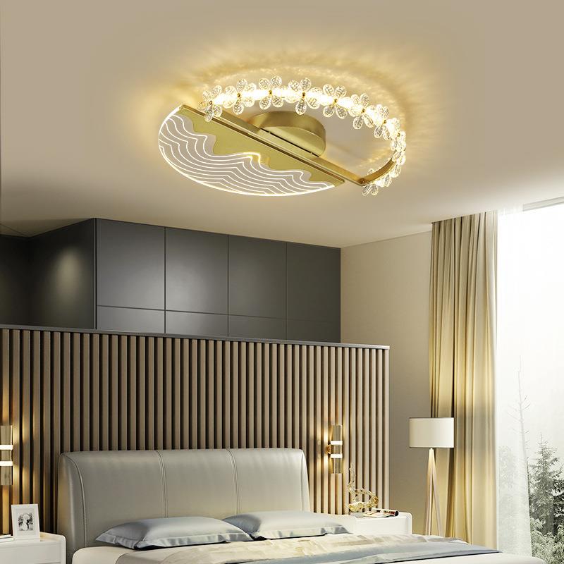 2023年新款轻奢led水晶吸顶灯卧室灯温馨浪漫现代简约大气房间灯