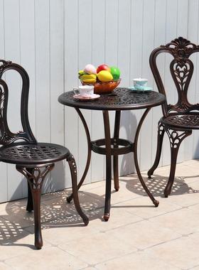 铸铝户外小桌椅铸铝庭院烧烤桌椅院子里花园露台室外休闲桌椅组合