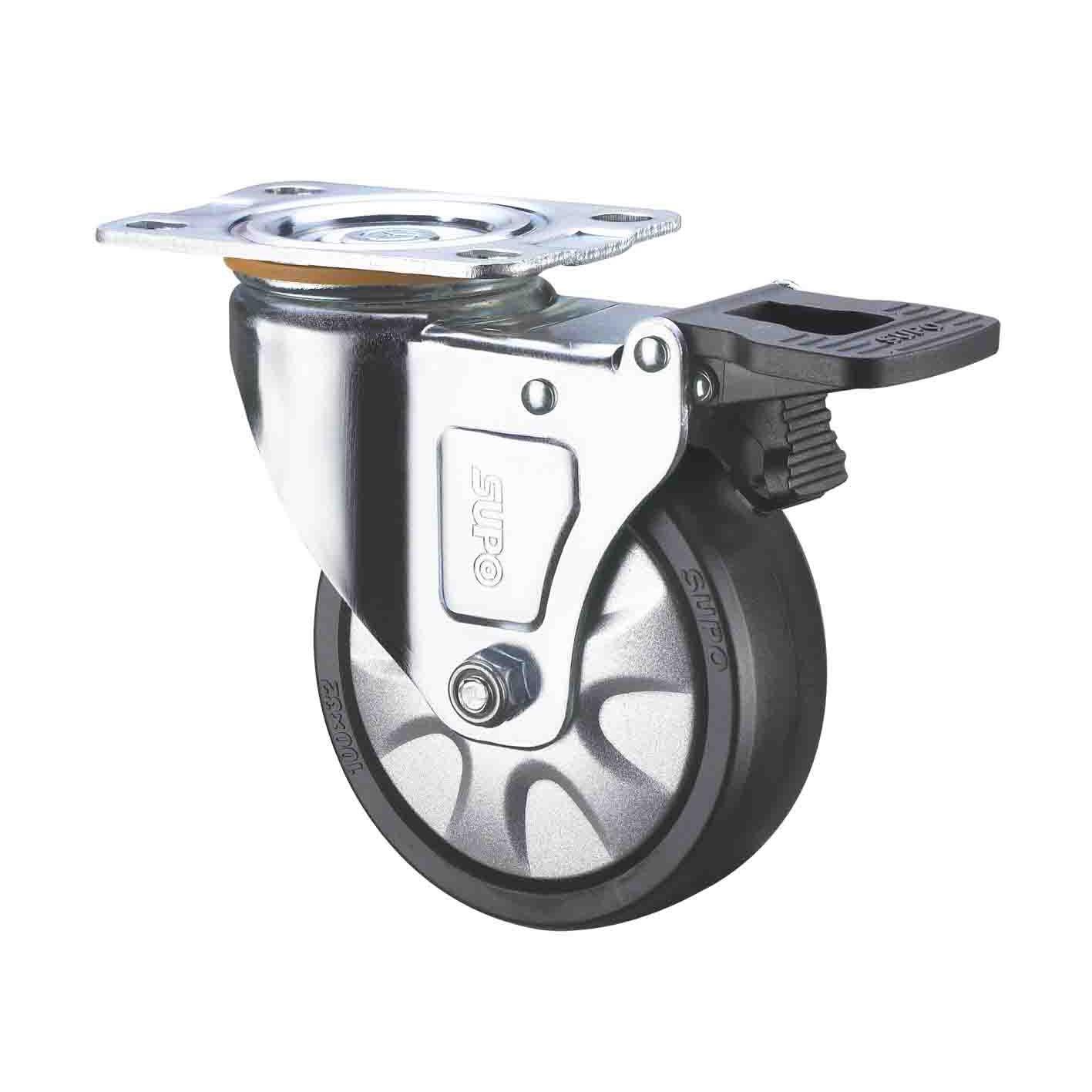 SUPO 向荣动力 4寸带双刹车尼龙 工业 万向 脚轮Z03S-01D-100-662