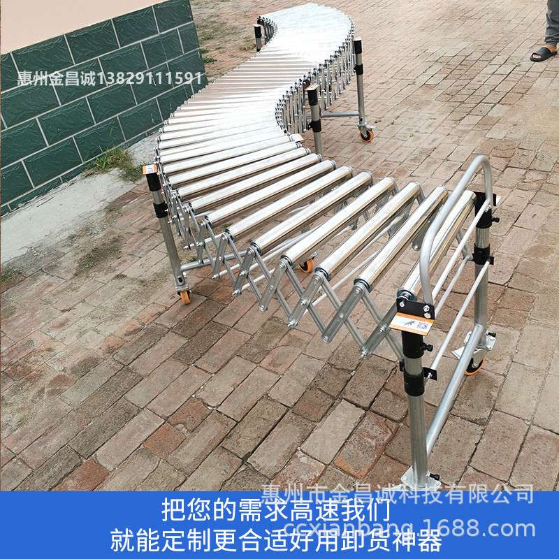 厂家直供无动力伸缩滚筒线不锈钢镀锌可折叠升降自动化流水输送线