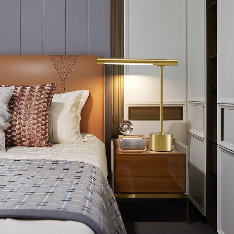 现代轻奢全铜台灯简约客厅书房书桌卧室床头酒店民宿设计师装饰灯