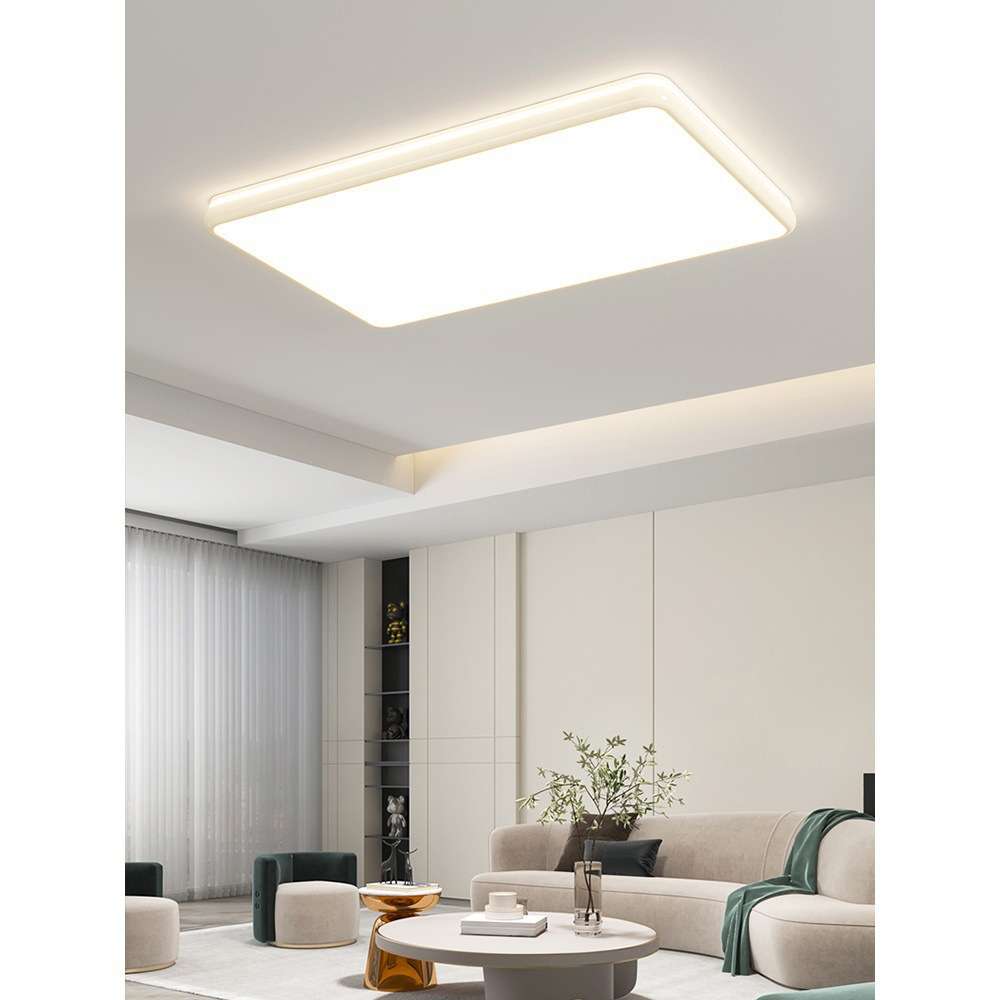 奶油风客厅灯吸顶灯北欧大气极简超亮长方形全光谱led护眼卧室灯