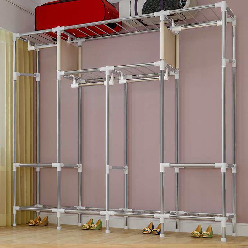 索尔诺简易衣柜布艺19mm钢架布衣柜简约现代经济型组装衣橱收纳柜