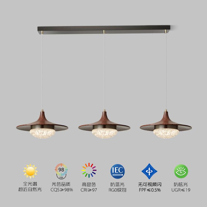 中古风餐厅吊灯法式复古岛台新中式原木风灯具设计师高端餐桌吊灯