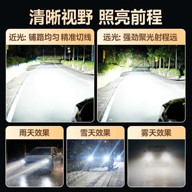 海罗黎工厂直销跨境热卖h1h7h11 9005 h4远近一体超亮汽车led大灯