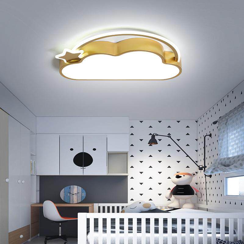 儿童房卧室吸顶灯led护眼女孩房间灯创意云朵公主女孩粉色吸顶灯