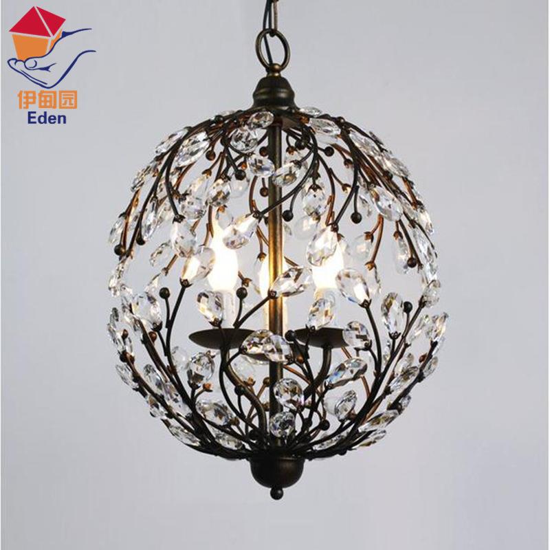 美式乡村复古铁艺个性水晶灯 北欧创意书房餐厅客厅卧室树枝吊灯