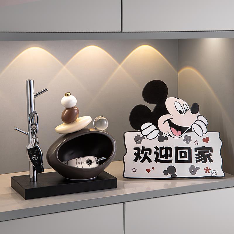 入户电视柜回家钥匙收纳客厅欢迎家居石来装饰品酒柜运转玄关摆件