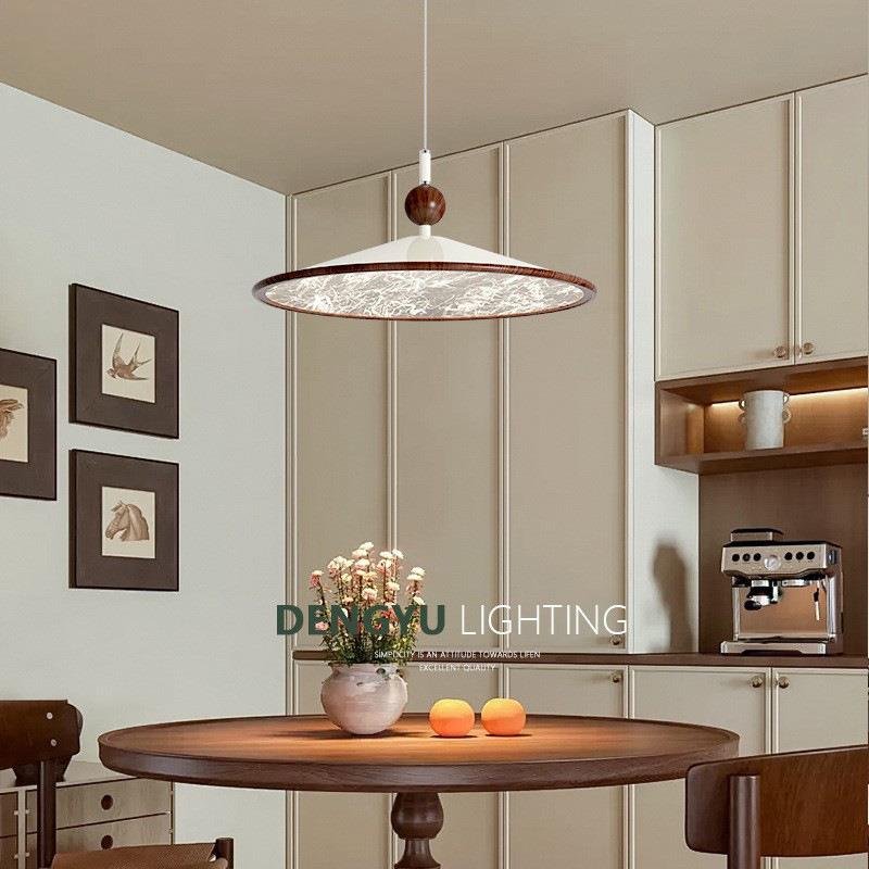 法式中古奶油风飞碟餐厅吊灯茶室餐桌全光谱护眼复古创意吊线灯具