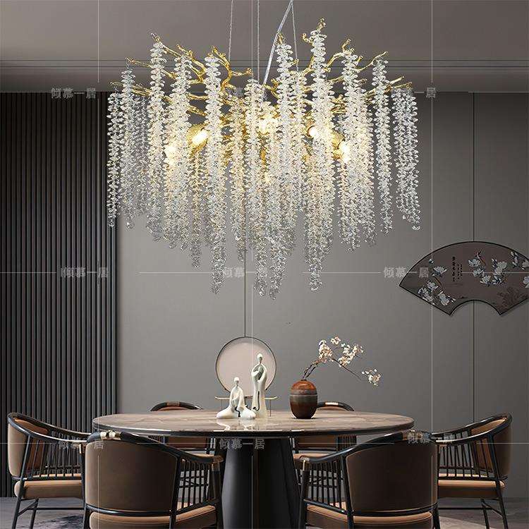 现代水晶LED吊灯客厅LOFT酒店吊灯吊灯别墅室内装饰吊灯