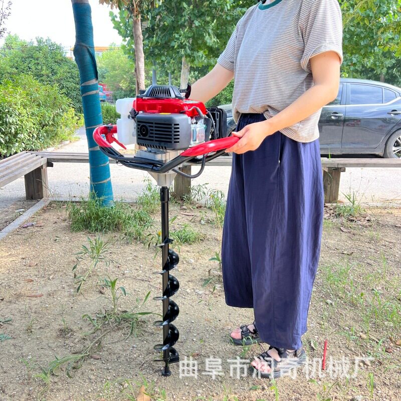 操作简单电线杆打孔机单人手提轻便灵活 推车式大直径钻坑机