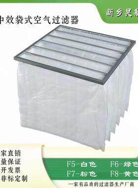 F5F6F7F8合成纤维风机过滤袋595x595x600x6p中效过滤袋工厂直销