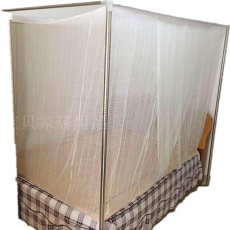 5zv7批发穿老式棉纱蚊帐莲花竹杆绑绳白色防尘顶家用普通学生宿舍