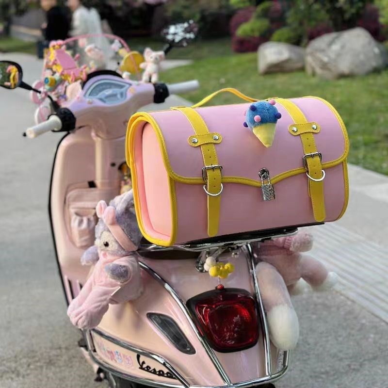 速发车托摩后尾箱包复古踏板后备箱电动车大容量亚防5la2水