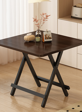 速发折叠餐桌家用小户型桌0x088子简易屋吃饭桌正方形手提便携式