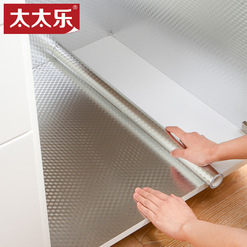 速发厨墙防油贴纸耐高温墙贴防水防潮橱柜贴纸房纸自粘台面锡灶纸