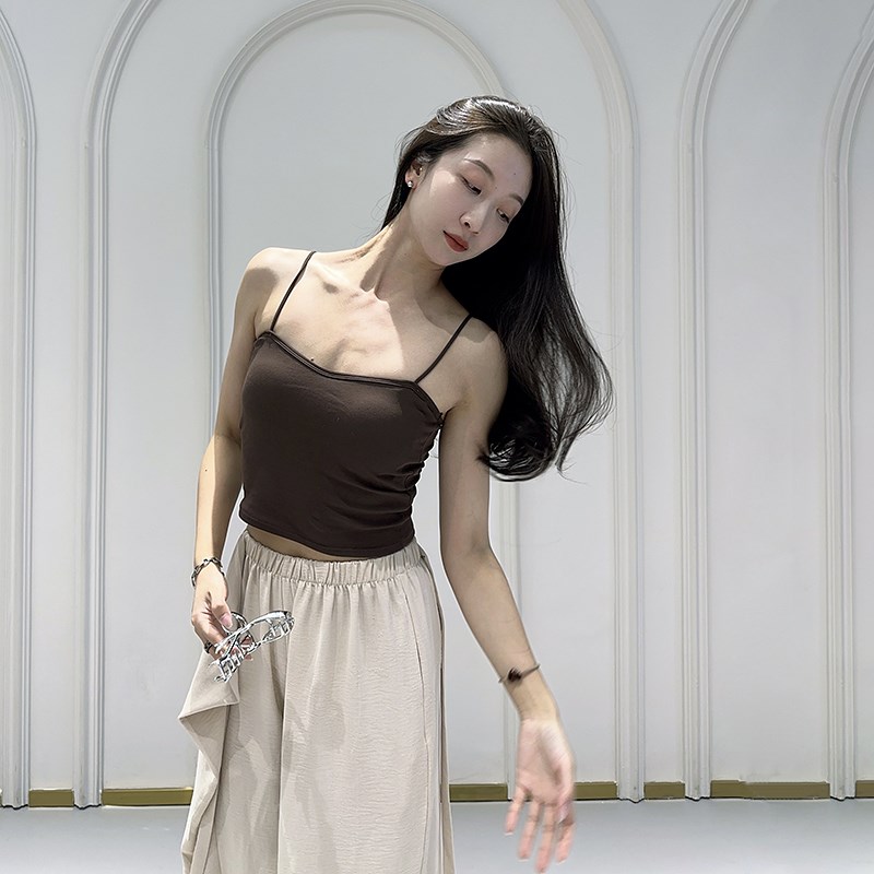 速发舞蹈服无钢瑜圈胸垫内搭吊带打底背心舞古典舞练功服带伽服