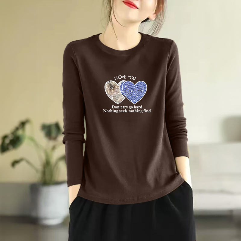 速发2025新款长袖t恤士气装上松大码洋秋减龄遮肉宽衣打底